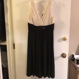 Cream and black after 5 dinner dress